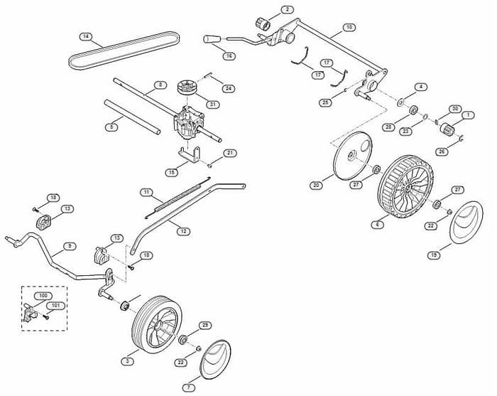 Genuine Stihl RM248.0 T / C - Chassis, Gear box