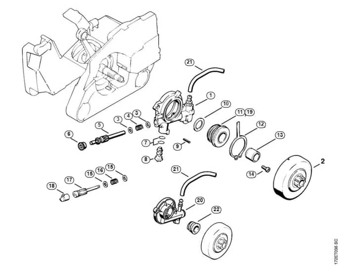Stihl 026 Pro Oil Pump - C-Group