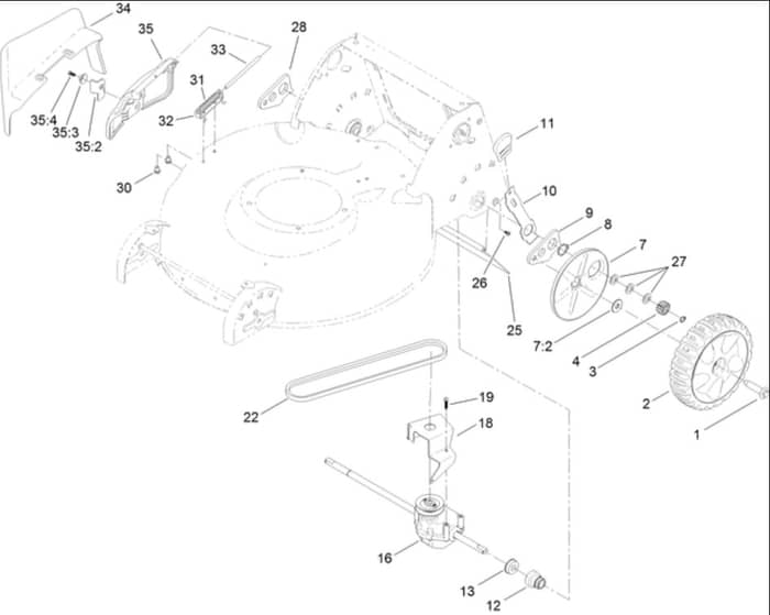 Hayter R53S - 448F (312000001 - 312999999) - Rear Wheel - Transmission Assy