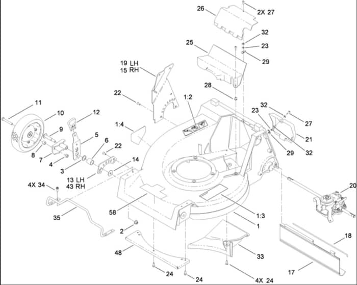 Hayter 21 Inch Heavy Duty - 455E (455E310000001 - 455E310999999) - Housing - Front Wheel Assembly