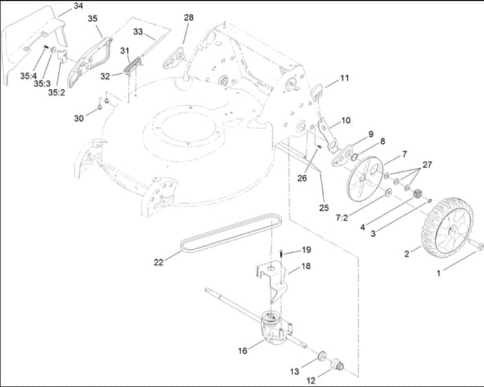 Hayter R53S - 448F (313000001 - 313999999) - Rear Wheel - Transmission Assy