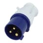 Trailing Plug 16 Amp, 3 Pin Blue (240 Volt)