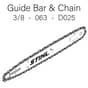 Stihl MS462 C-M - Chainsaw Guide Bar & Chain - 3/8" - 063"
