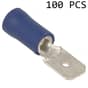 Blade Connectors (6.3mm Blue Insulated Male Terminals) - Pack of 100