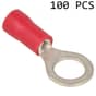 Ring Terminals (6mm Red Insulated) - Pack of 100