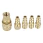 1/4" Male / Female Air Tool Quick Brass Coupler Set (5 Piece)