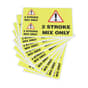 2 Stroke Fuel Mix Warning Vinyl Label, Pack of 30