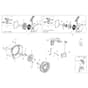 DSH 4000 T -  - Efco Brushcutter Starter assy and clutch Diagram