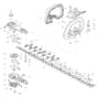Makita DUH751 - 750mm Cordless Hedge Trimmer - Power Tool 02 Diagram