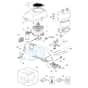 EF 98L/14.5 K H - 2017 - Efco Ride On Mower Starter, carburettor and air filter Diagram
