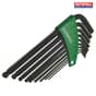 Ball End Hexagon Key Long Arm Set of 9 Imperial (5/64-3/8in)
