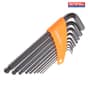 Ball End Hexagon Key Long Arm Set of 9 Metric (1.5-10mm)