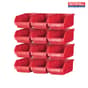 12 Plastic Storage Bins with Wall Mounting Rails