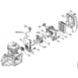 Genuine Stihl FS120 2-MIX / J - Carburetor housing, Air filter 2-MIX