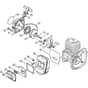 Genuine Stihl FS88 / B - Rewind starter, Muffler