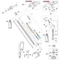 Stihl FSA120.0 R - Drive Tube Assembly, Gear Head, Deflector - Parts Diagram