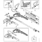 Genuine Stihl FSA45 / A - Handle housing, Battery, Drive tube assembly