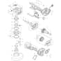 Makita GA043G - 115mm Cordless Angle Grinder - Power Tool Diagram