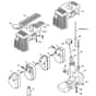 Genuine Stihl FS350 - Muffler, Shroud, Fuel tank