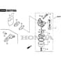 SP425 - 2020-2021 - 2L0432038/M19 - Mountfield Rotary Mower Carburettor Diagram