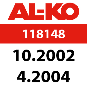 AL-KO Concord T13-102 HD - 118148: 10.2002 - 4.2004