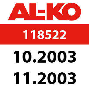 AL-KO Comfort T750 - 118522: 10.2003 - 11.2003