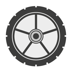 Cordless Rotary Mower Wheels, Tyres & Parts