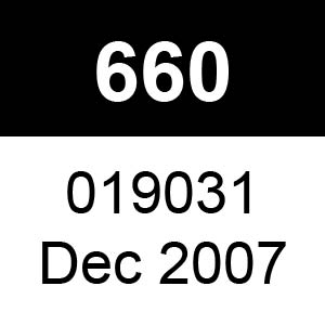 Masport 660 - 019031 - Dec 2007 Parts