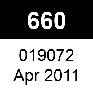 Masport 660 - 019072 - Apr 2011 Parts
