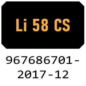McCulloch Li 58CS - 967686701 - 2017-12 Chainsaw Parts