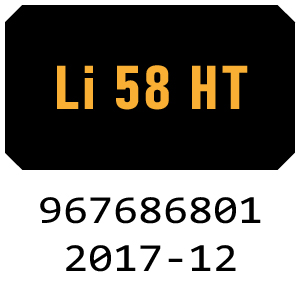 McCulloch Li 58HT - 967686801 - 2017-12 Hedge Trimmer Parts