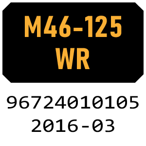 McCulloch M46-125 WR - 96724010105 - 2016-03 Rotary Mower Parts