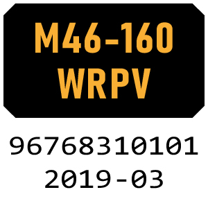 McCulloch M46-160 WRPV - 96768310101 - 2019-03 Rotary Mower Parts