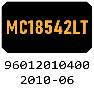 McCulloch MC18542LT - 96012010400 - 2010-06 Ride On Mower Parts