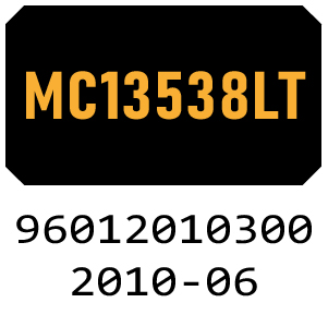 McCulloch MC13538LT - 96012010300 - 2010-06 Ride On Mower Parts