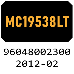 McCulloch MC19538LT - 96048002300 - 2012-02 Ride On Mower Parts