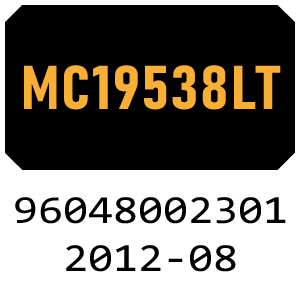 McCulloch MC19538LT - 96048002301 - 2012-08 Ride On Mower Parts