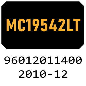 McCulloch MC19542LT - 96012011400 - 2010-12 Ride On Mower Parts