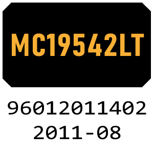 McCulloch MC19542LT-96012011402 - 2011-08 Ride On Mower Parts
