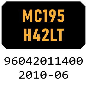 McCulloch MC195H42LT - 96042011400 - 2010-06 Ride On Mower Parts
