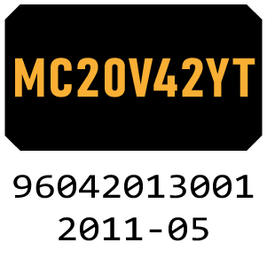McCulloch MC20V42YT - 96042013001 - 2011-05 Ride On Mower Parts