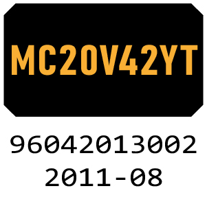 McCulloch MC20V42YT - 96042013002 - 2011-08 Ride On Mower Parts