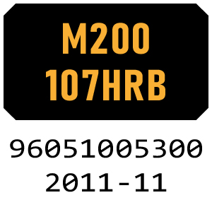 McCulloch M200107HRB - 96051005300 - 2011-11 Ride On Mower Parts