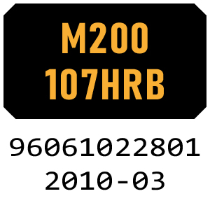 McCulloch M200107HRB - 96061022801 - 2010-03 Ride On Mower Parts