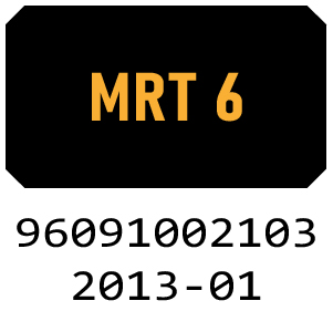 McCulloch MRT6 - 96091002103 - 2013-01 Tiller Parts