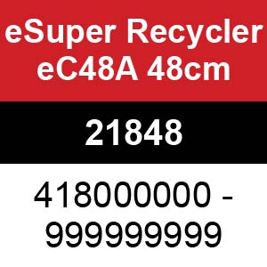 Toro eSuper Recycler eC48A 48cm - 21848 (418000000 - 999999999)