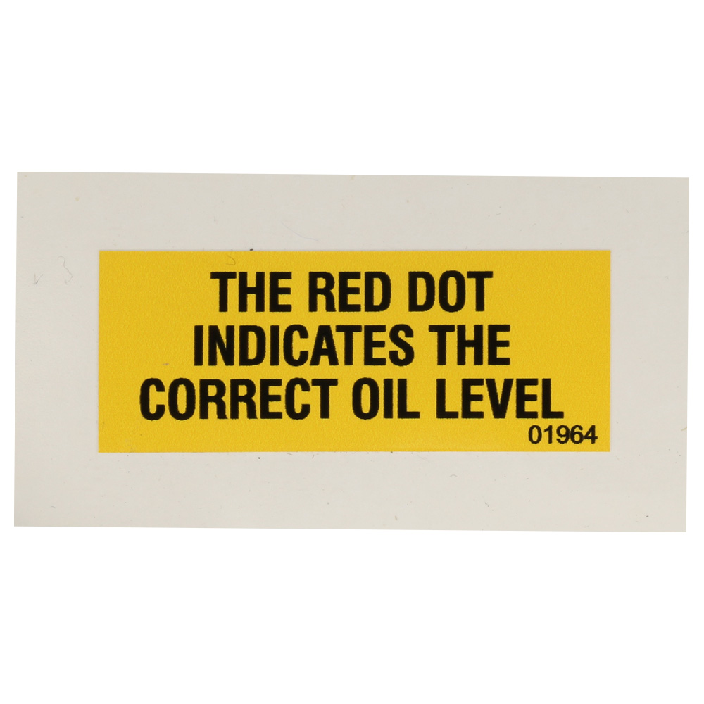[9] - Oil Level Label