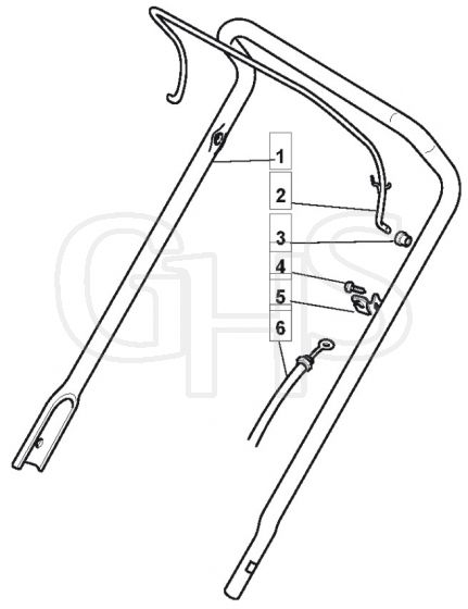 MULTICLIP 501 HP - 2008 - 291501043/UM8 - Mountfield Rotary Mower Upper Handle Diagram