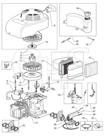 S461 PD - 2010-2011 - 299482143/M10 - Mountfield Rotary Mower WBE0702 Engine Diagram