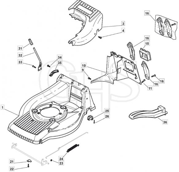 M5010 PD - 2008 - 292502043/M08 - Mountfield Rotary Mower Deck Diagram